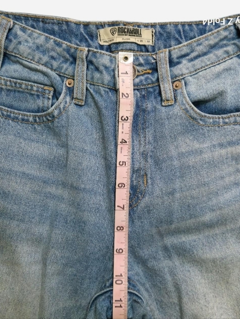 Rock & Roll Denim High Rise Flare Jeans Size 25 EUC Western - Picture 6 of 6